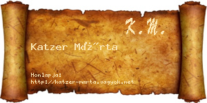 Katzer Márta névjegykártya